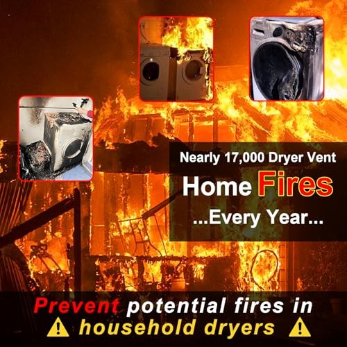 Upgraded Dryer Lint Vent Cleaner Kit: Flexible Vacuum Hose Attachment for Blue
