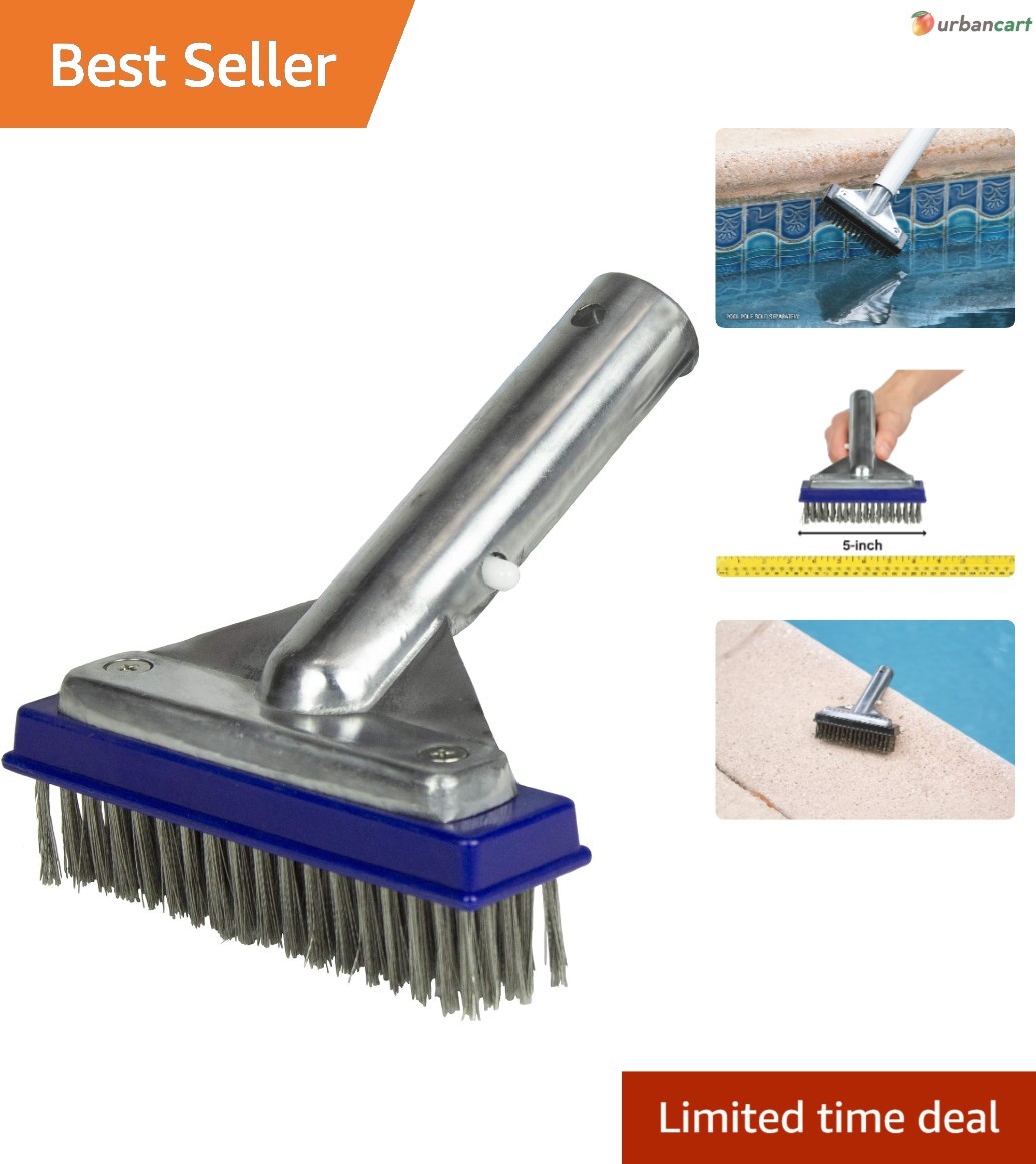 5-Inch Stainless Steel Pool Algae Detail Brush for Precise Cleaning