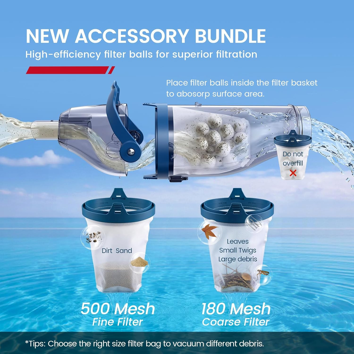 Cordless Pool Vacuum, Upgraded Dual Mode, 22 GPM Powerful Suction, 13.4&Prime; Wide He