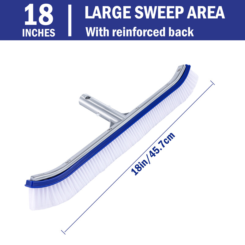 Premium 18 Inches Aluminum Swimming Pool Brush Head Nylon Bristles FREE SHIPPING