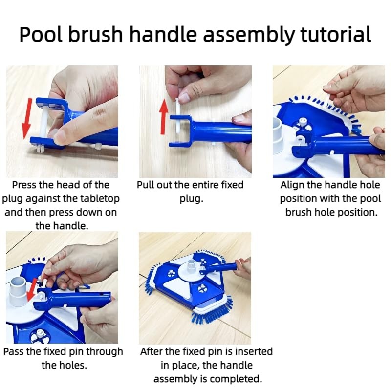 Pool Vacuum Head,Pool Cleaner Head， with Side Brush Universal Steering Handle
