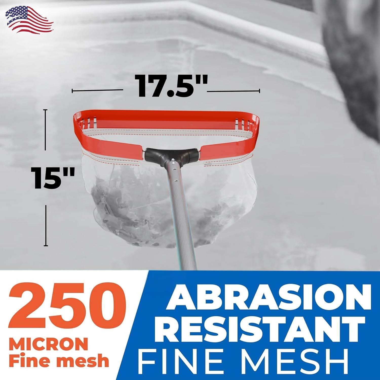 ProTuff 490 Promise Pool Net Set, 20in Leaf Rake+18in Silt Skimmer,PT-TC-19N-17S