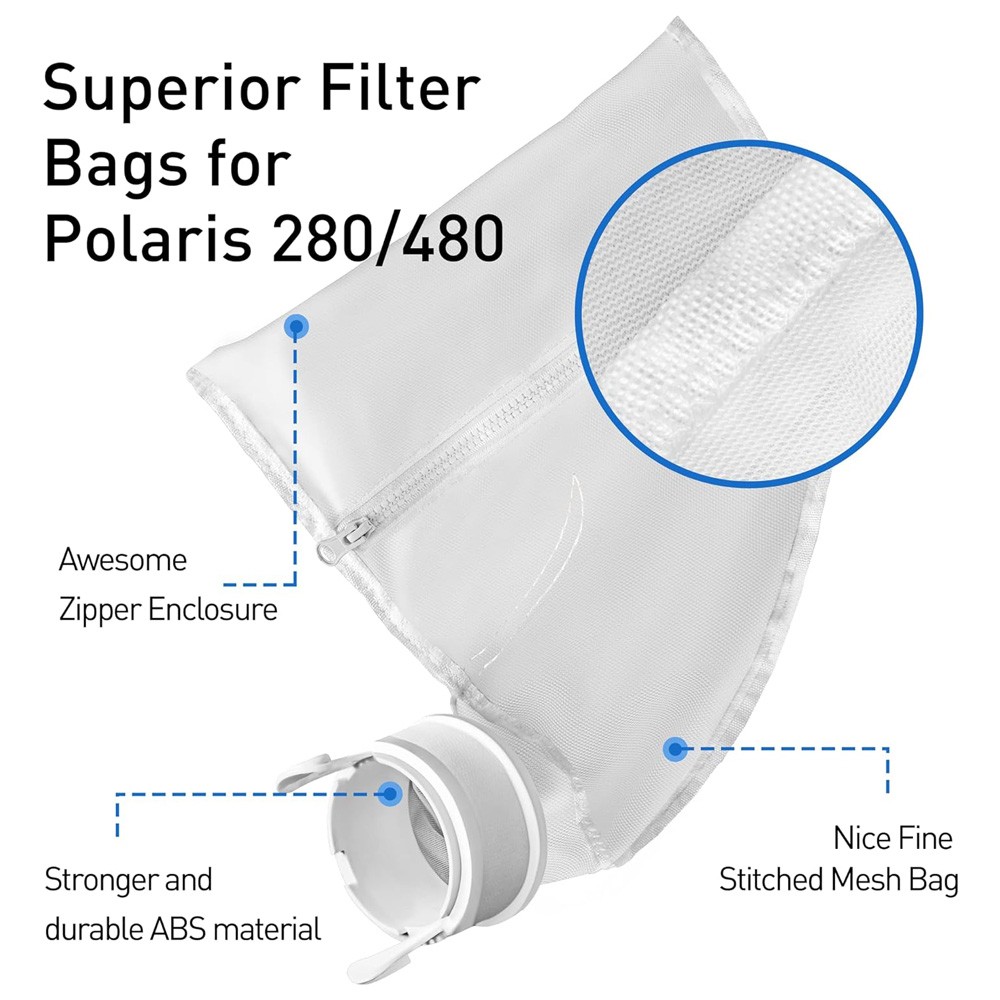 2/4 Pack Pool Cleaner Bags K13 K16 Filter Bag Replacement for Polaris 280 480