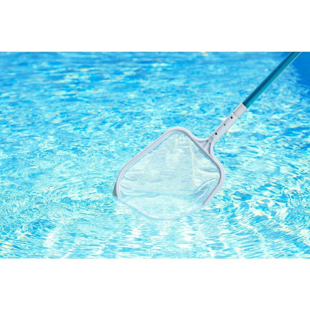 Telescoping Pool Skimmer Net with 4ft–8ft Pole for Pools, Spas & Hot Tubs
