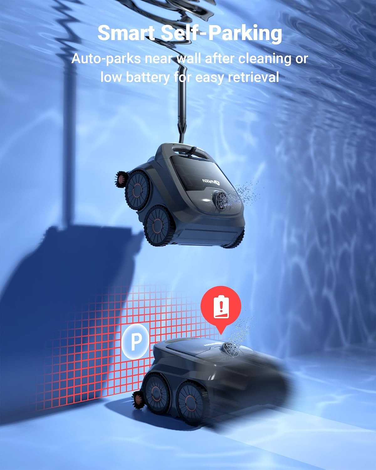 Flat Bottom Pool Robot Cleaner Cordless Robotic Vacuum Powerful above in Ground