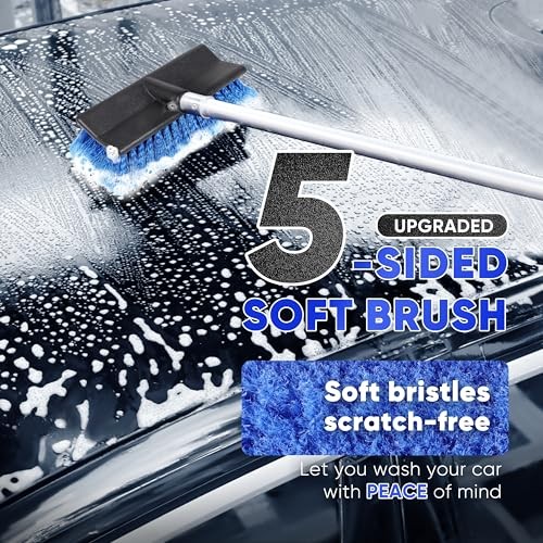 5-12ft Car Wash Kit,8 Piece,Thickened Aluminum Telescopic Rod,Cleaning