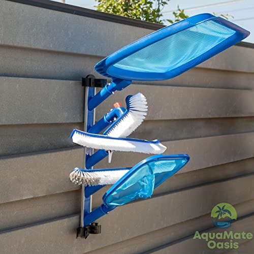 Swimming Pool Accessories Holder, Fence Hooks for Pool Equipment Dark Blue