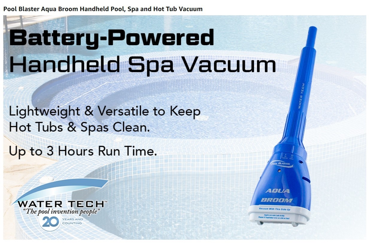 Aqua Broom Hot Tub Vacuum Cordless Spa Vac for Inflatable Above Ground &Inground