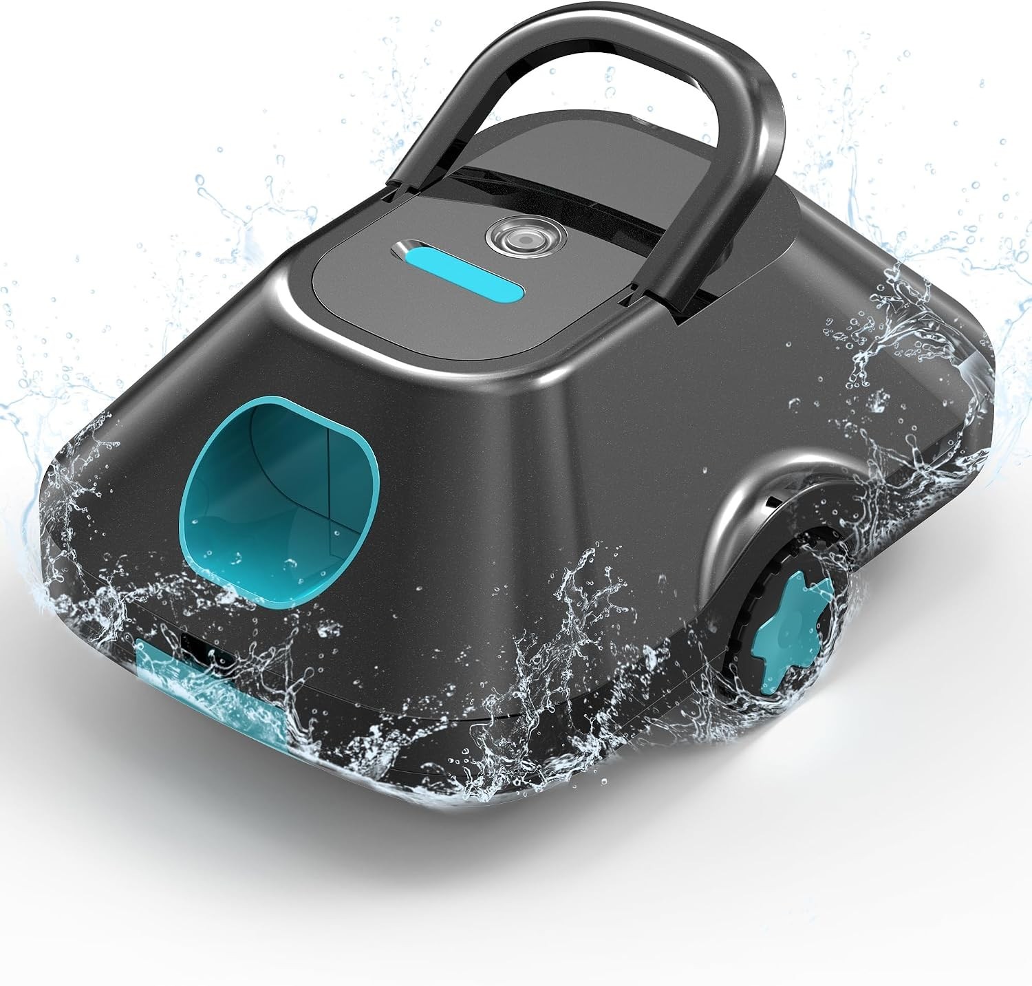 Light Teal Robotic Pool Cleaner for Above & Inground Pools – 180μm Filtration