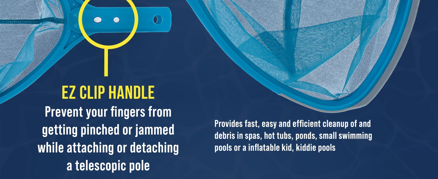 Professional Spa, Hot Tub, Pool Hand Leaf Skimmer Net with Grip Handle – Deep