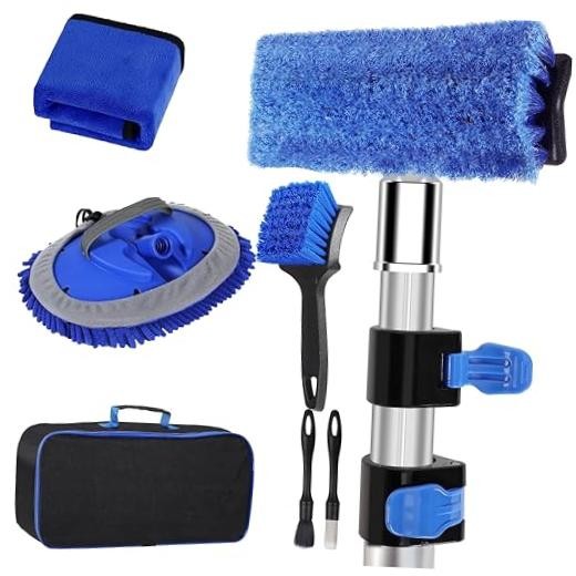 5-12ft Car Wash Kit,8 Piece,Thickened Aluminum Telescopic Rod,Cleaning