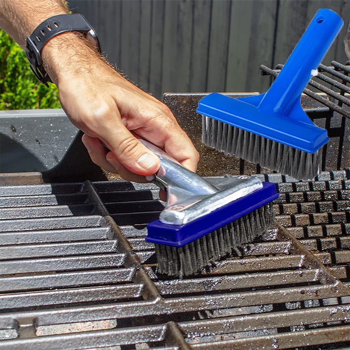 5-Inch Heavy Duty Stainless Steel Pool Algae Brush for Cleaner Corners & Steps