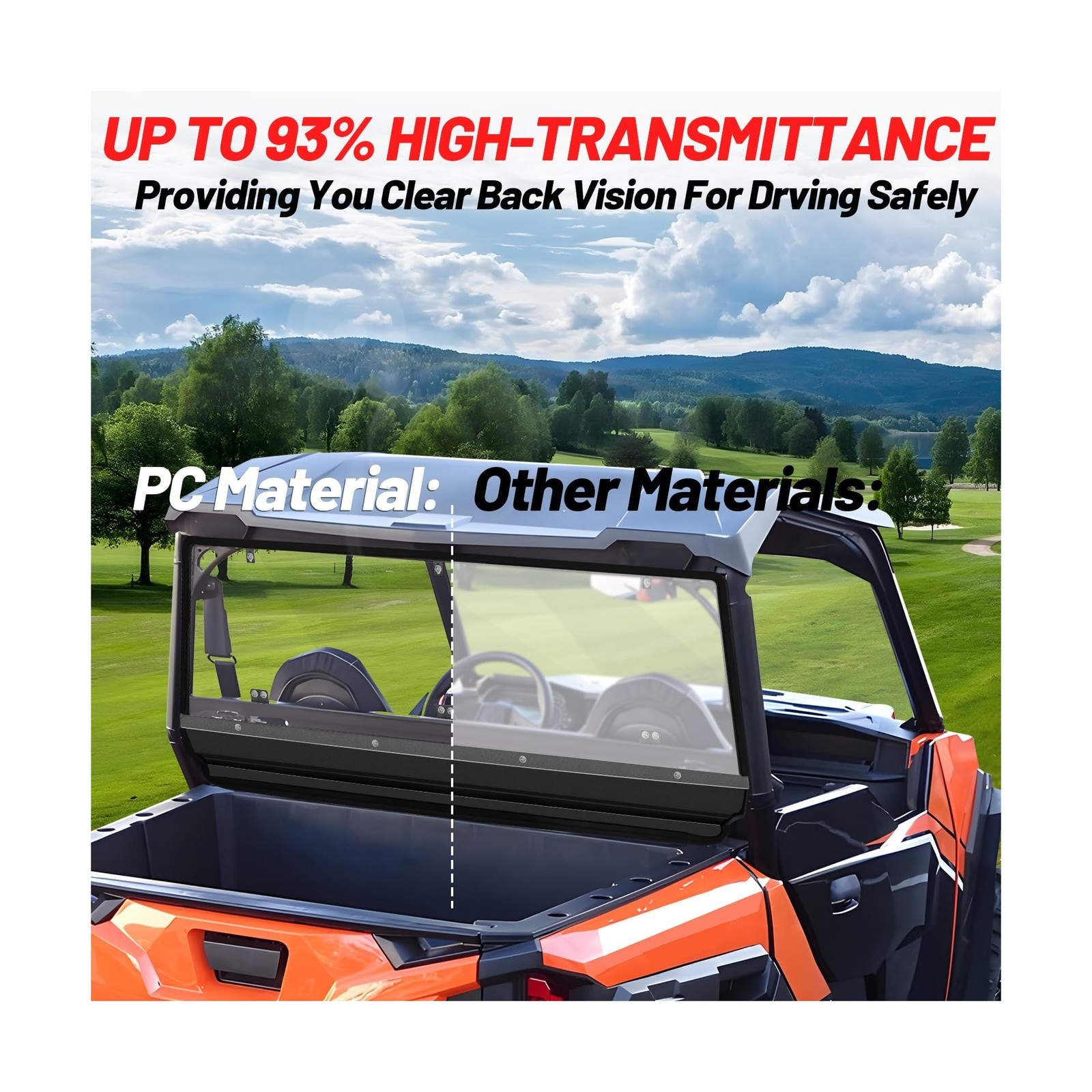 StarknightMT General 1000 Rear Windshield Back Window Compatible with Polaris…