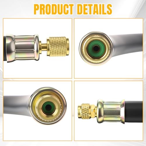 HVAC Refrigerant Charging Vacuum Hose, 6 ft, 800 Psi 3/8&Prime; to 1/4&Prime; Fittings