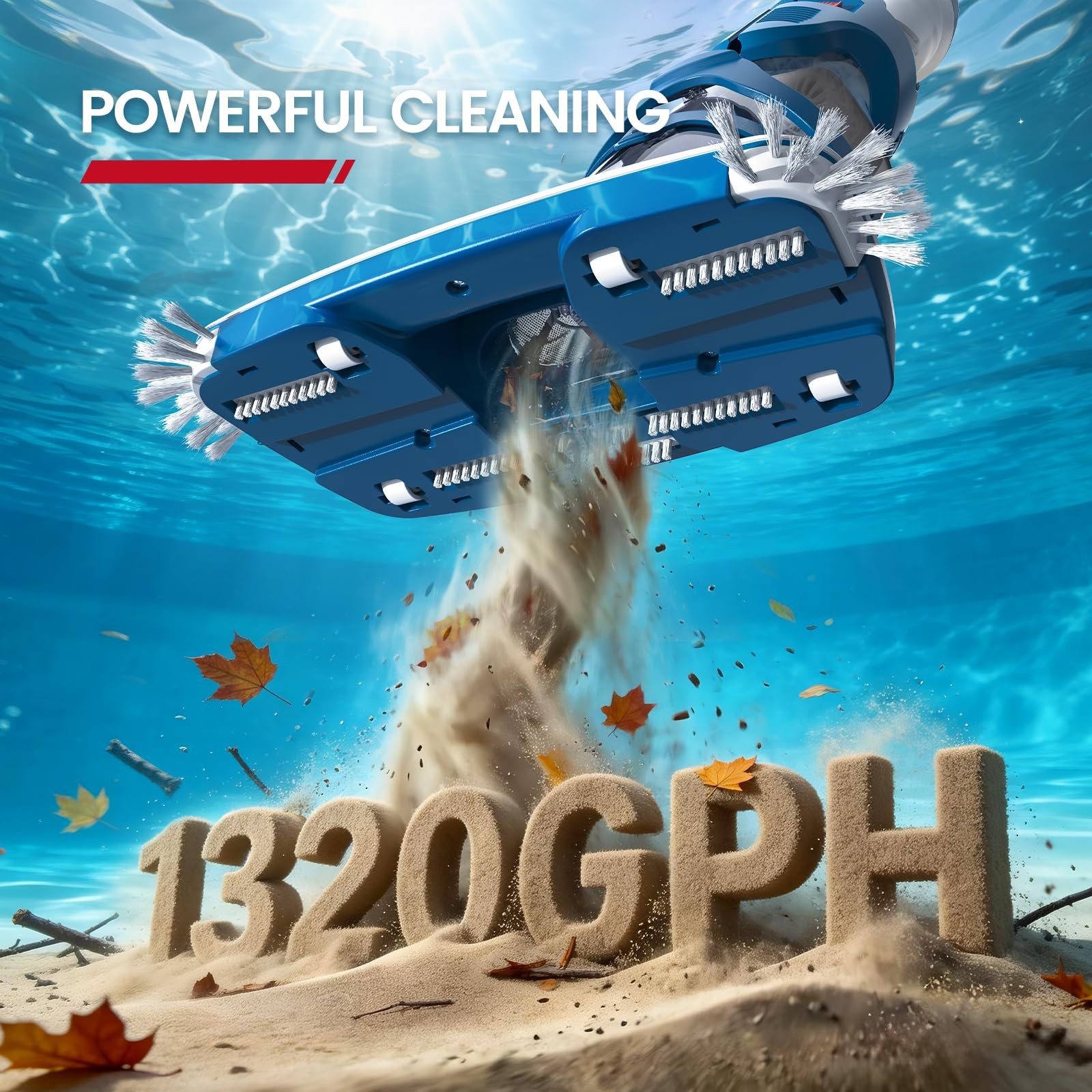 Cordless Pool Vacuum, Upgraded Dual Mode, 22 GPM Powerful Suction, 13.4&Prime; Wide…