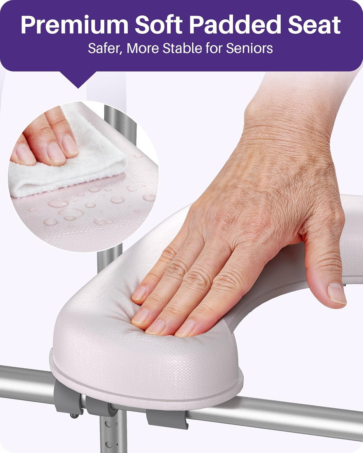 Toilet Seat Risers for Seniors with Handles, Adjustable Height and Width Elevate