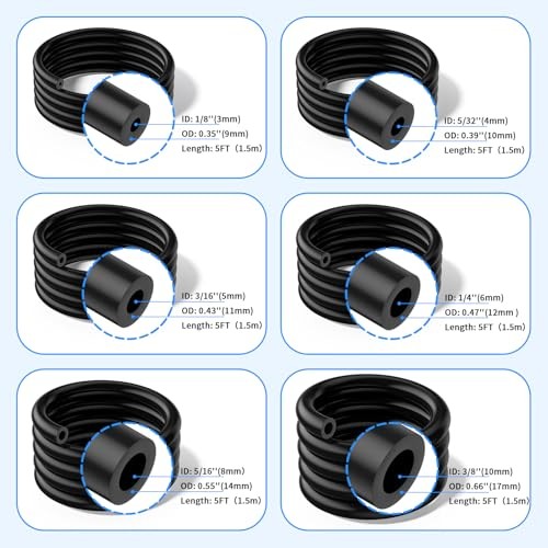 Vacuum Hose Automotive, 1/8&Prime; 5/32&Prime; 3/16&Prime; 1/4&Prime; 5/16&Prime; 3/8&Prime;ID High Blue