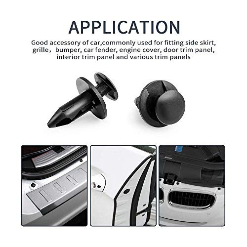200 PCS 8mm Universal Plastic Push Clips, Push-Type Nylon Bumper Fastener