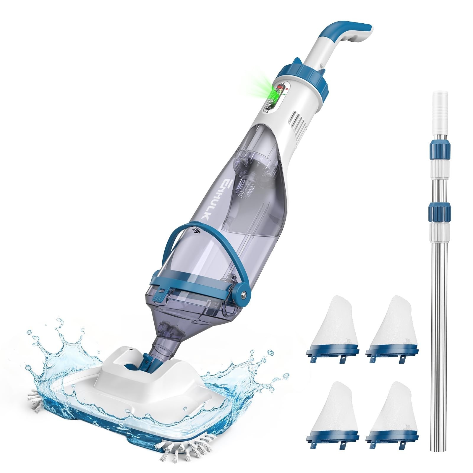 Cordless Pool Vacuum Cleaner – 13.4&Prime; Wide Head, 18.5 GPM Suction, 60 Min Runtime