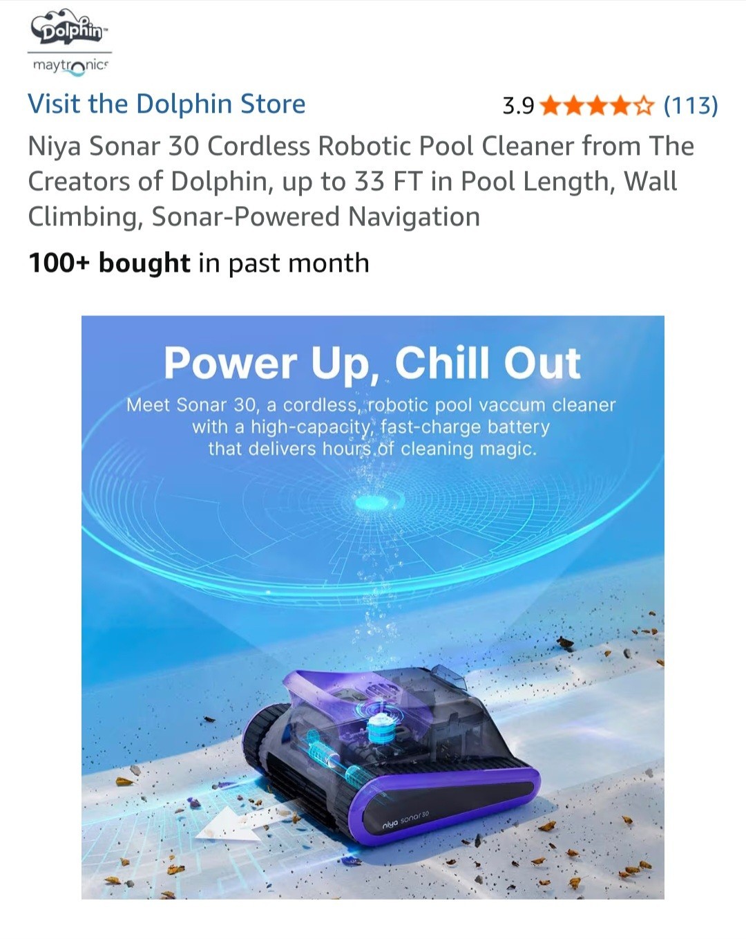 Niya Sonar 30 Cordless Robotic Pool Cleaner