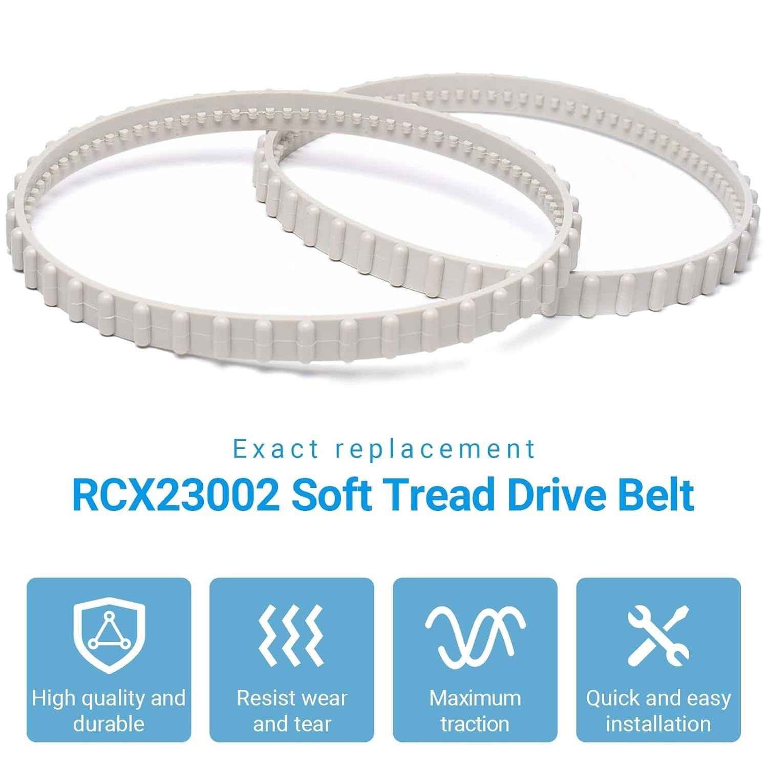 2-Pack RCX23002 Exact Drive Belt Replacement for Hayward Aquavac Tiger Shark/…