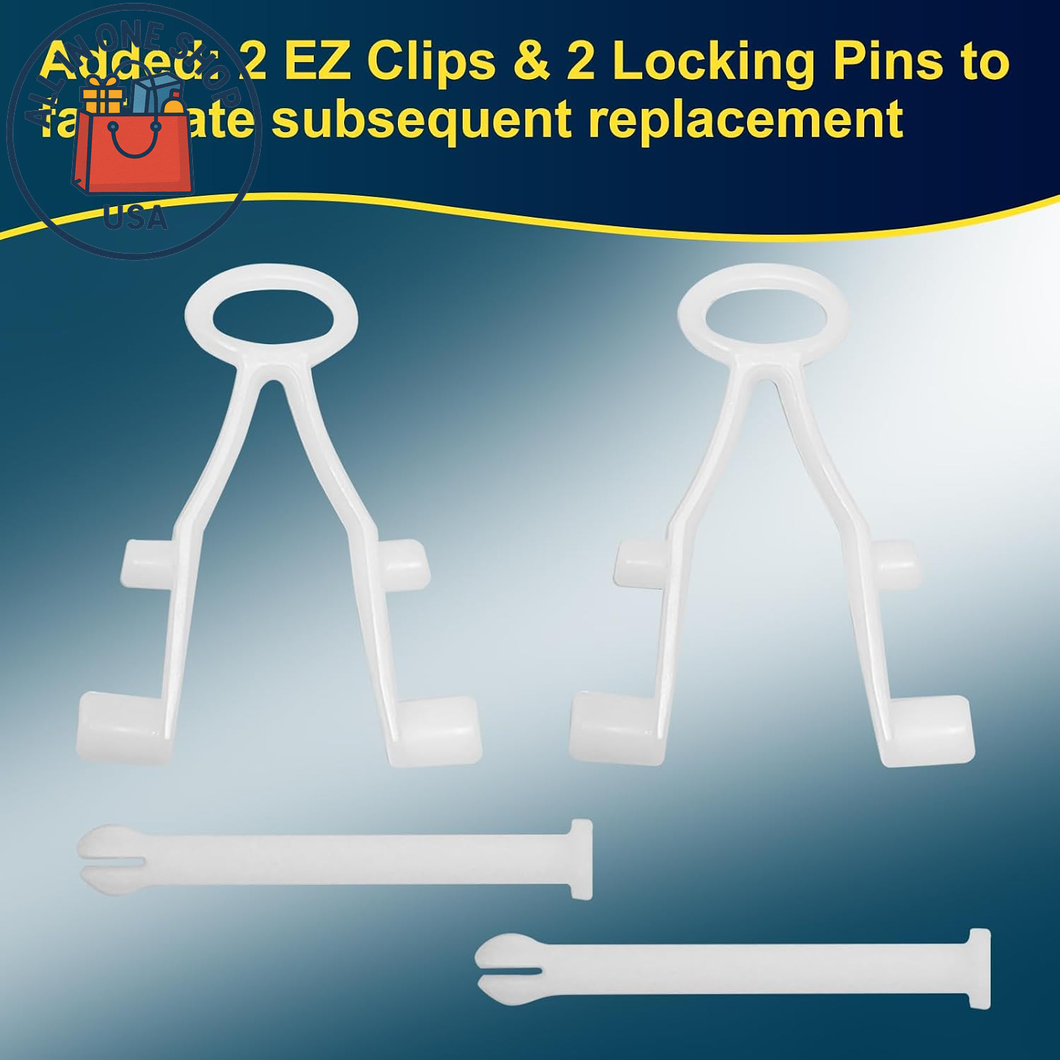 Pool Vacuum Head Handle Replacement with EZ Clip and Pin Set, 2 Pcs