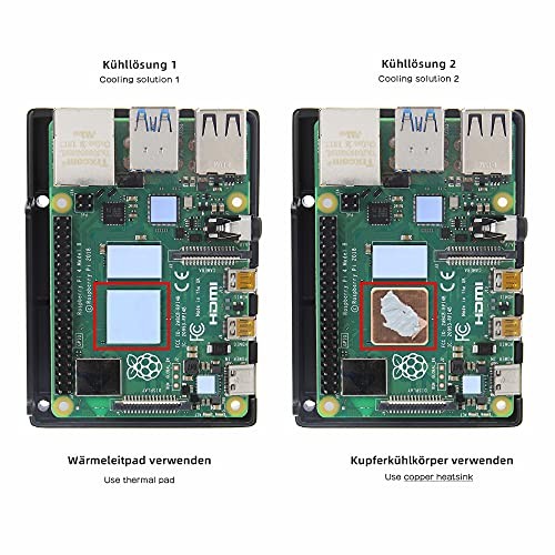 for Raspberry Pi 4 Aluminum Case, Heavy Duty Passive Pi4 Heavy-duty Case-Black