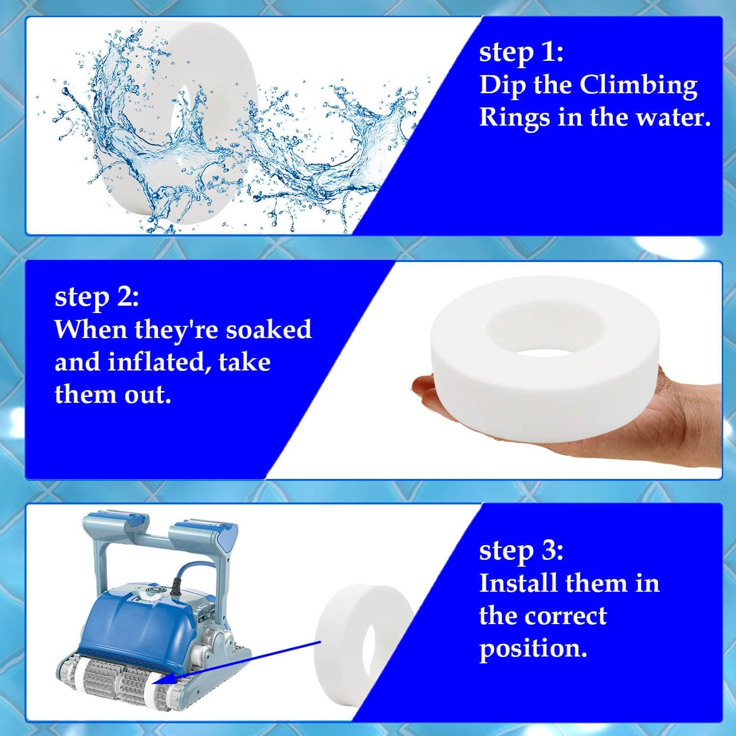 Pool Cleaner Climbing Rings 6101611-R4 and Timing Track 9985006-R2 Compatible