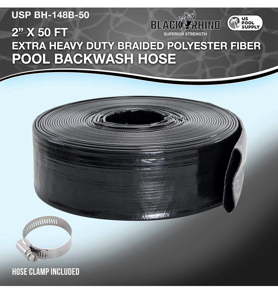 U.S. Pool Supply Pool Backwash Hose 2 Inch Diameter x 50 Feet Discharge Hose