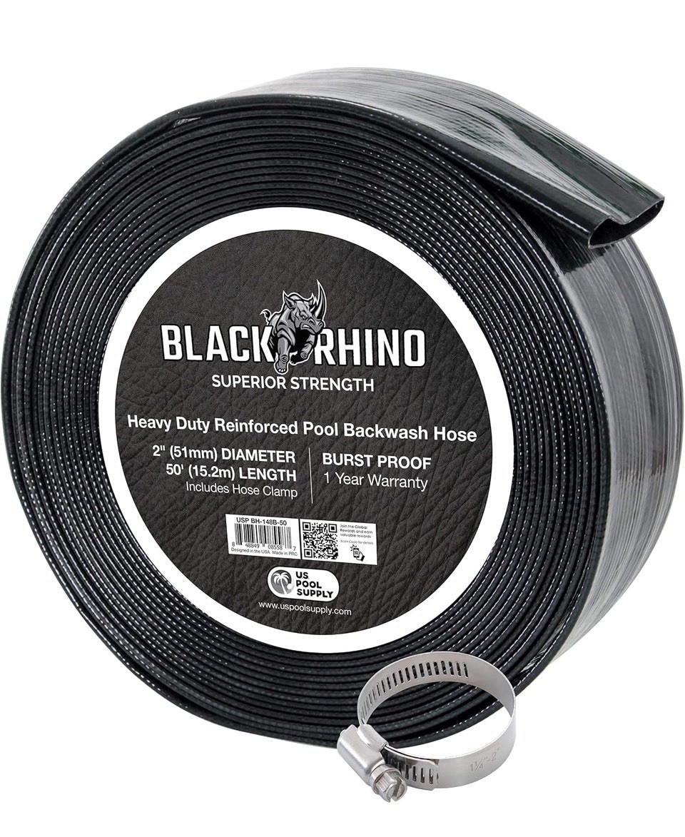 U.S. Pool Supply Pool Backwash Hose 2 Inch Diameter x 50 Feet Discharge Hose