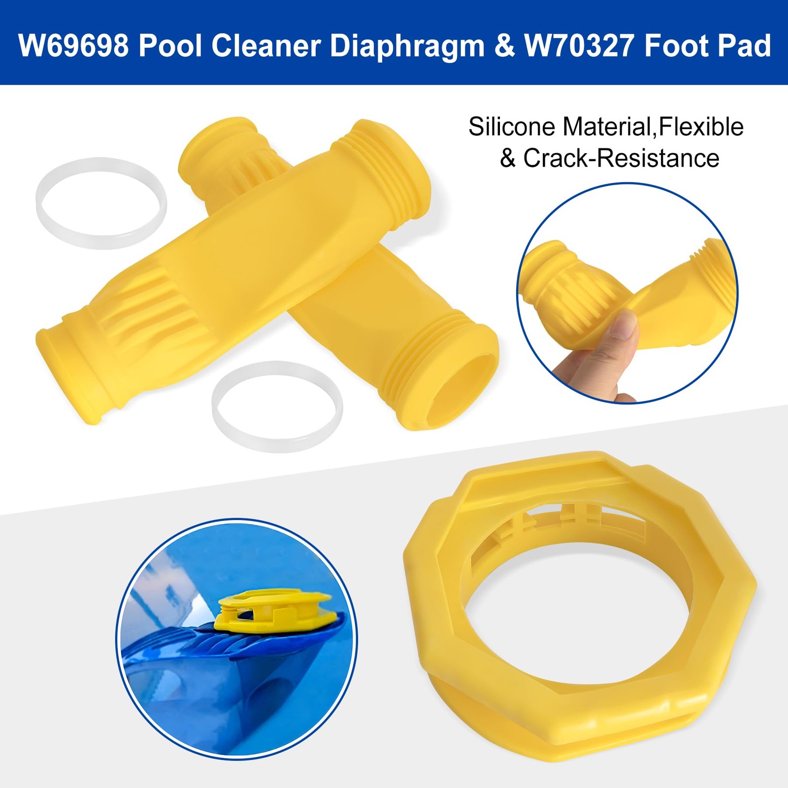 Porscan Pool Cleaner Replacement Kit, 4 Pieces, W70329, W70327, W69698, Zodiac