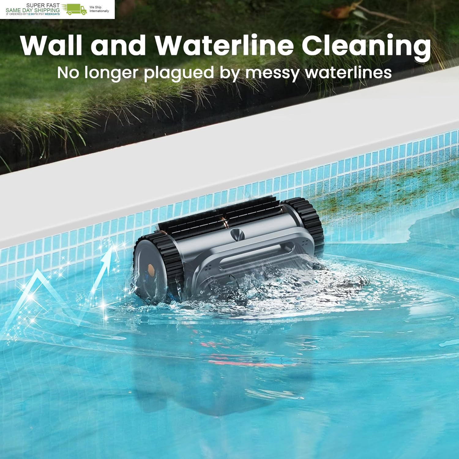 Wall-Climbing & Waterline Cleaning, 150Min Runtime, Intelligent Route Planning,