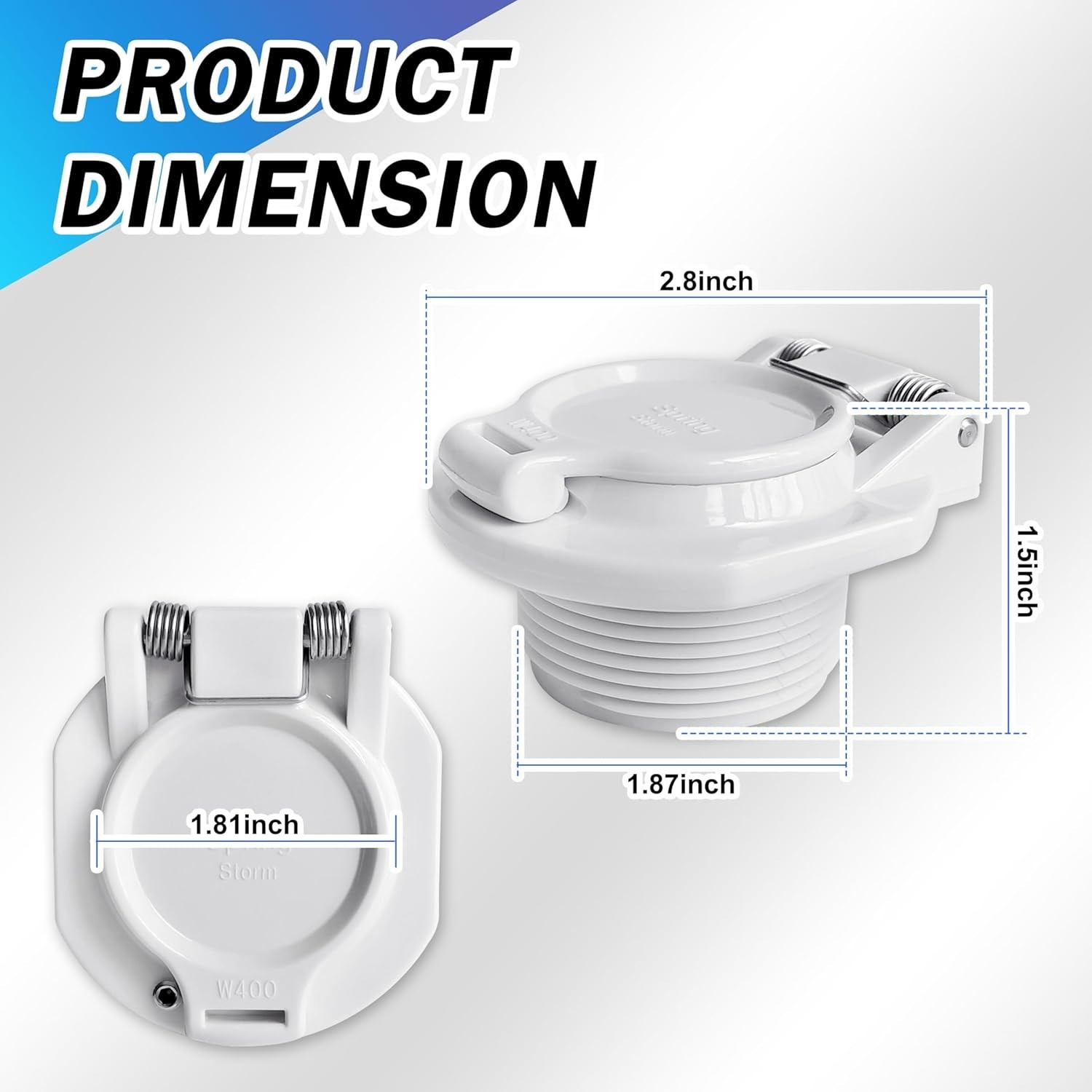 Free Rotating Vacuum Lock Wall Fitting for Hayward/Zodiac – White Accessory