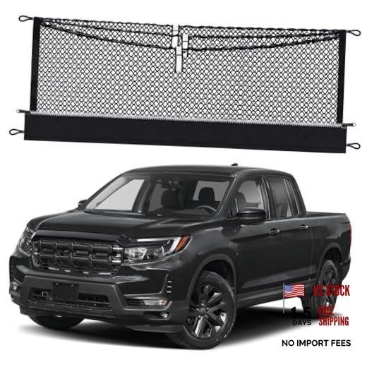 3-Layer Cargo Net Zipper Bag Truck Bed Net for for Honda Ridgeline 2017-2026