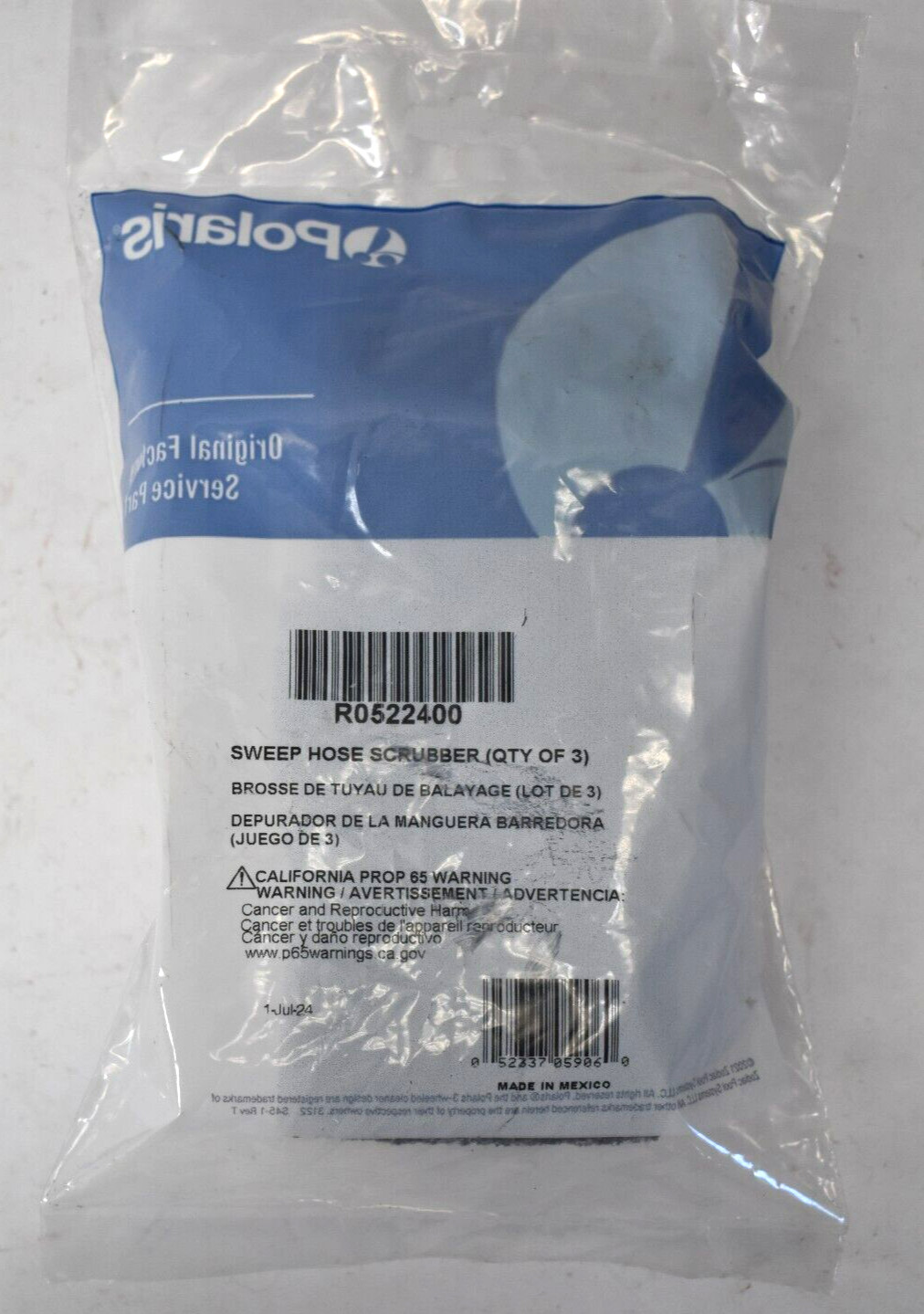 Polaris Sweep Hose Scrubbers 3 Pack R0522400 Genuine OEM Cleaners Replacements