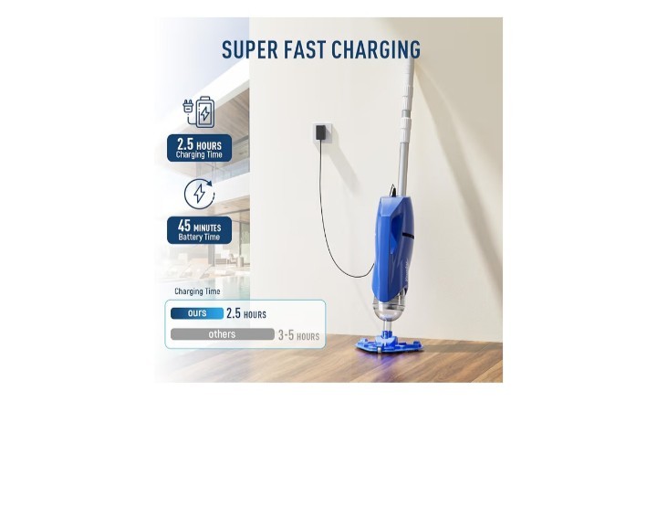 Cordless Pool Vacuum for Above Ground & Inground Pools, 18.5GPM Suction with…