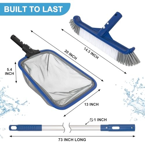 Pool Cleaning Kit, 14.5 » Pool Brush Head & Ultra Fine Mesh Pool Skimmer Net