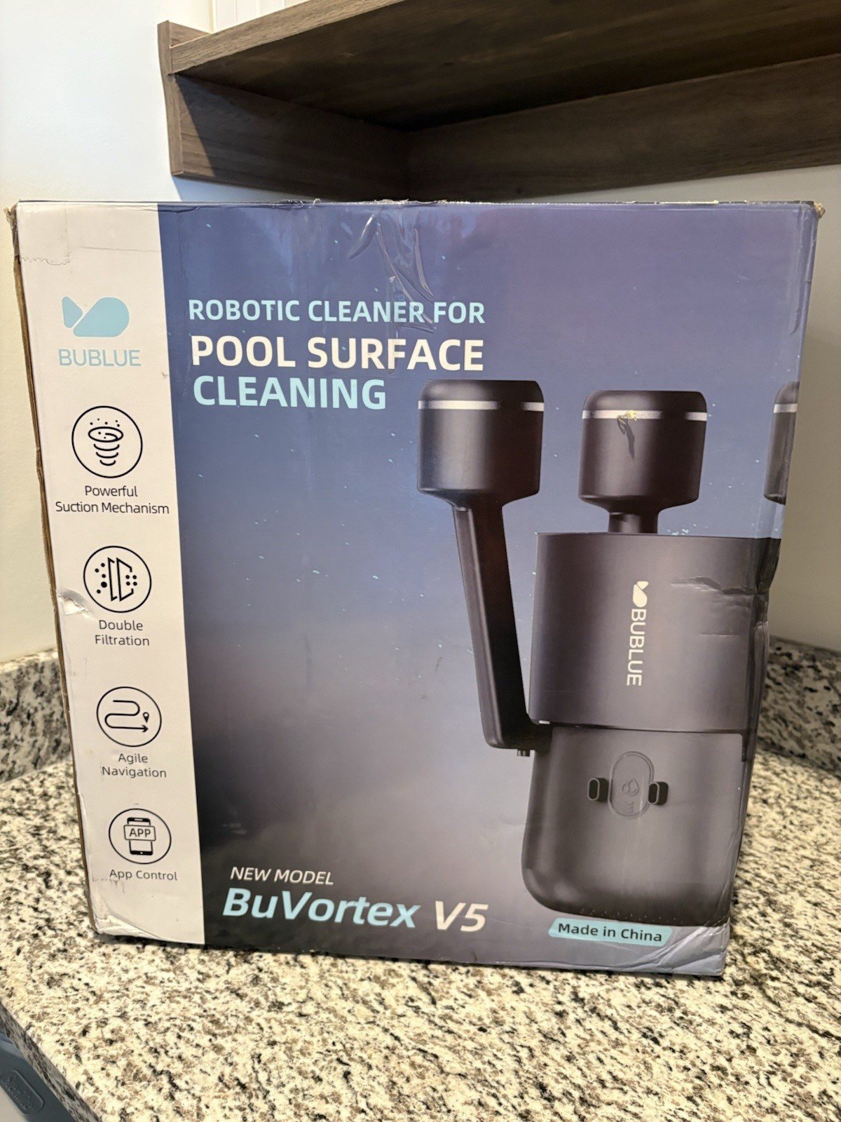 BUBLUE F10 BuVortex V5 Robotic Pool Surface Skimmer App Control 5L