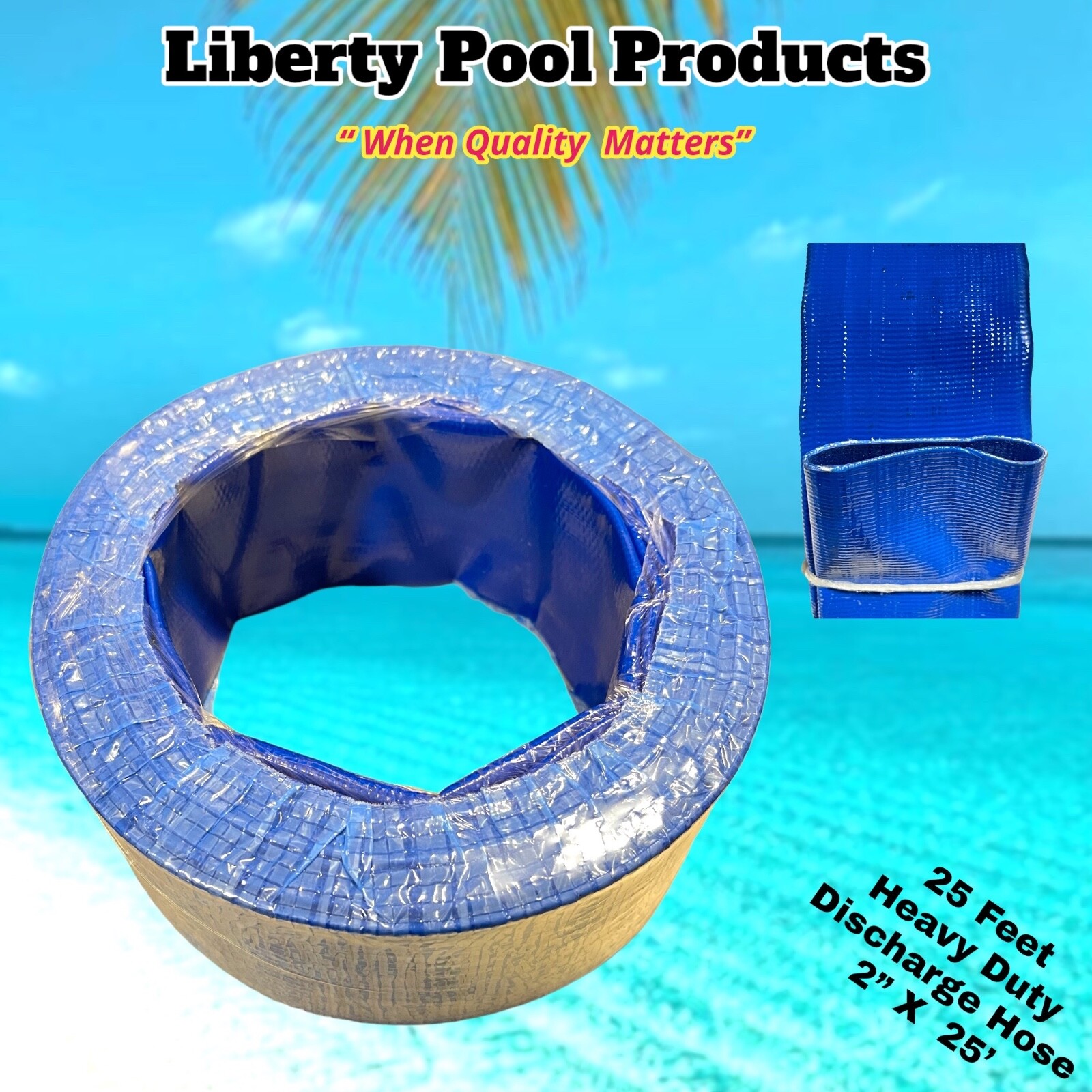 Liberty Hose For Swimming Pool Filter Backwash Hose – PVC 25&prime; FT x 2&Prime; IN