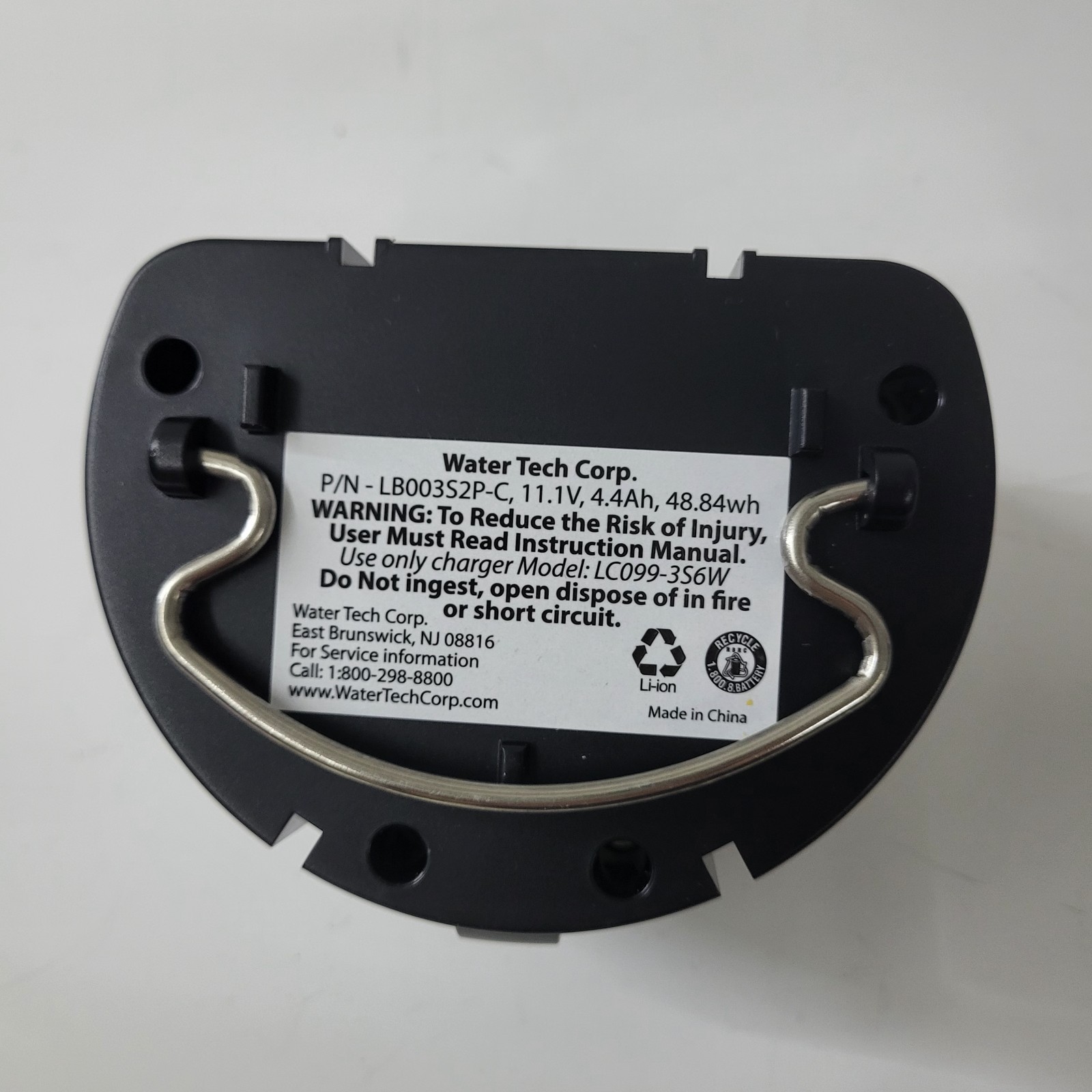 Water Tech LB003S2P-C 11.1V Lithium Battery Pack Assembly