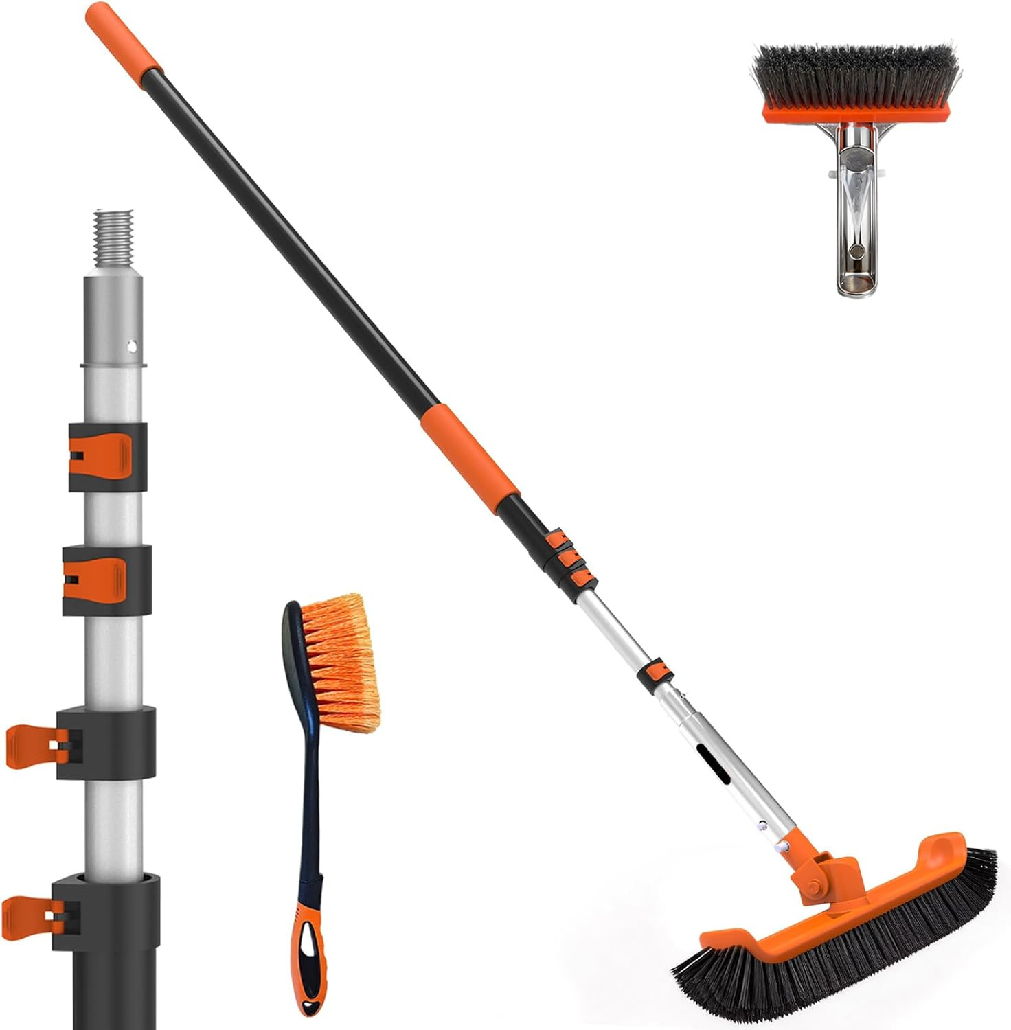 SISIUPASSIE 18&Prime; Pool Brush Kit with Telescopic Pole for Effortless Cleaning