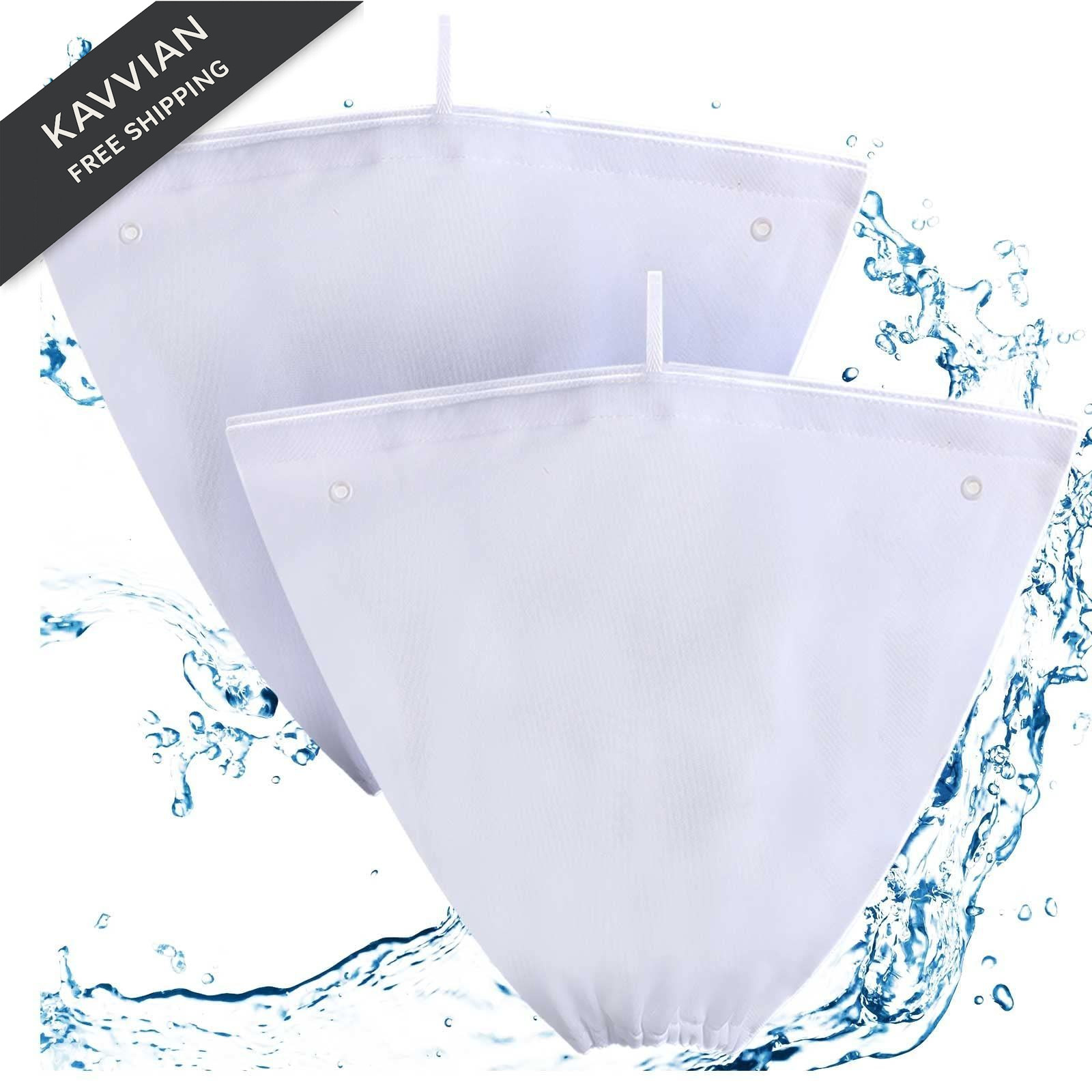 Riakrum 2 Pcs Pool Cleaner Fine Filter Bag Replacement Spa Part white