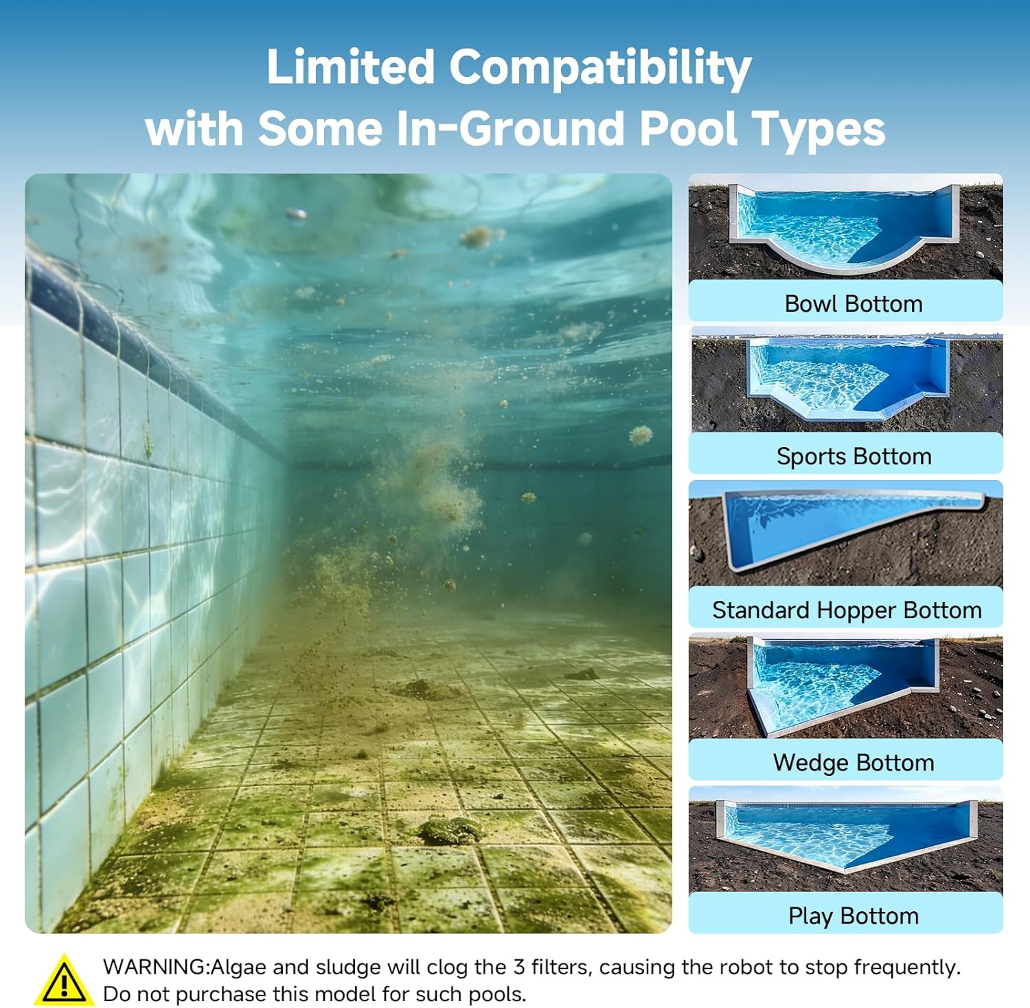 PF1 Cordless Pool Vacuum Cleaner Robot: 150 Min Runtime, Triple Layer Filtration