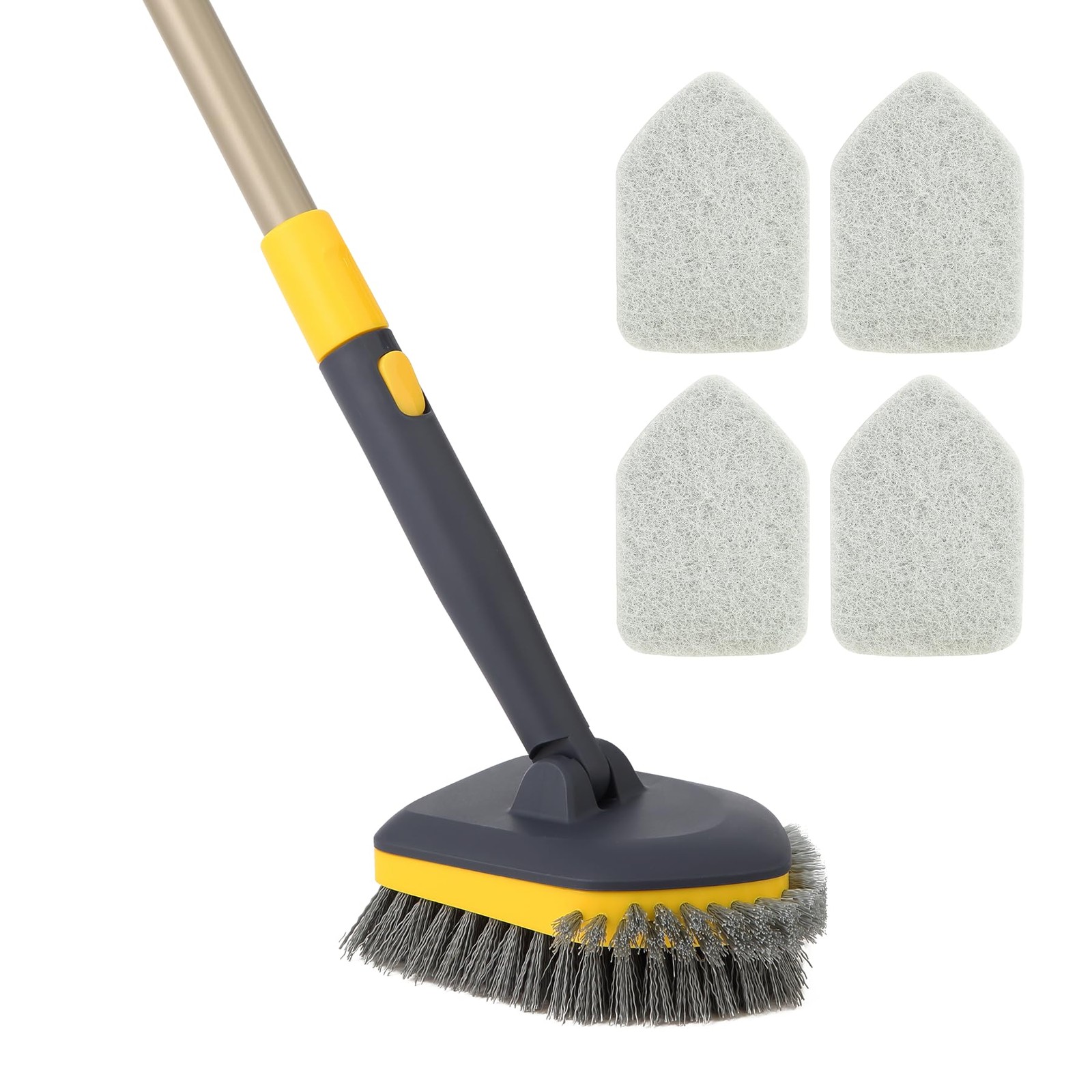 Tub Tile Scrubber Brush 2 in 1 Cleaning Brush Telescopic Pole Stiff Edge Bris…