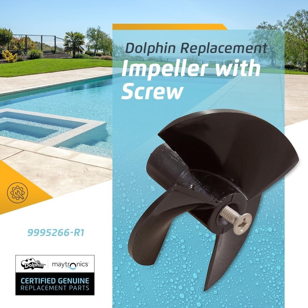 Durable Black Replacement Impeller with Screw for Robotic Cleaners – 9995266-R1