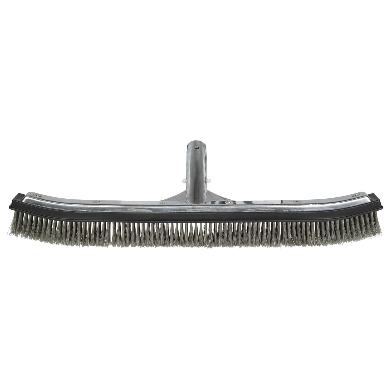Heavy-Duty 18&Prime; Stainless Steel Pool Algae Brush – Aluminum Back for Gunite Pools