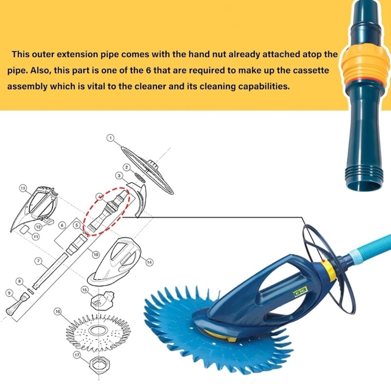 Pool Cleaner Extension W70326 Replacement Part for Home and Commercial Use