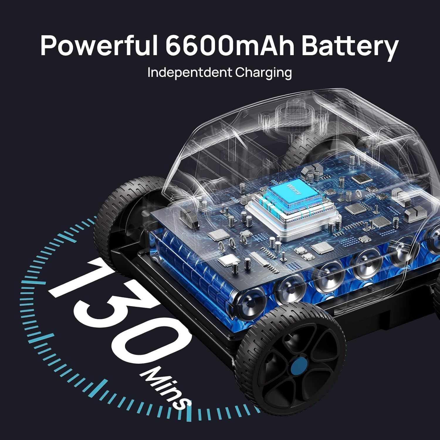2026 Robotic Pool Vacuum – 130 Min Runtime, 50W Suction, Self-Parking