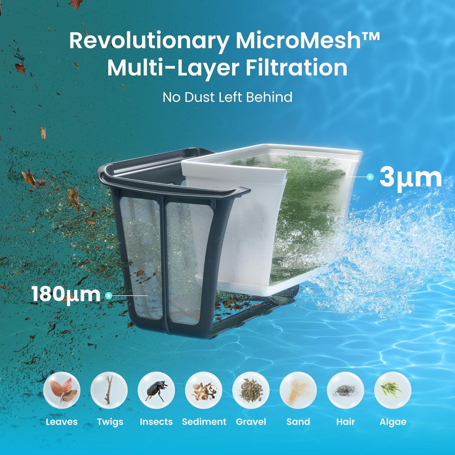 Scuba S1 Robotic Pool Cleaner Waterline Wall Dual Filtration App Control