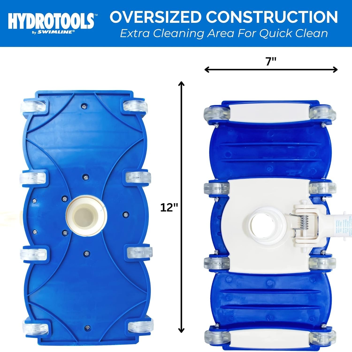 Manual Pool Vacuum Head with Wheels | Hydrotools Adjustable Cleaning & Stability